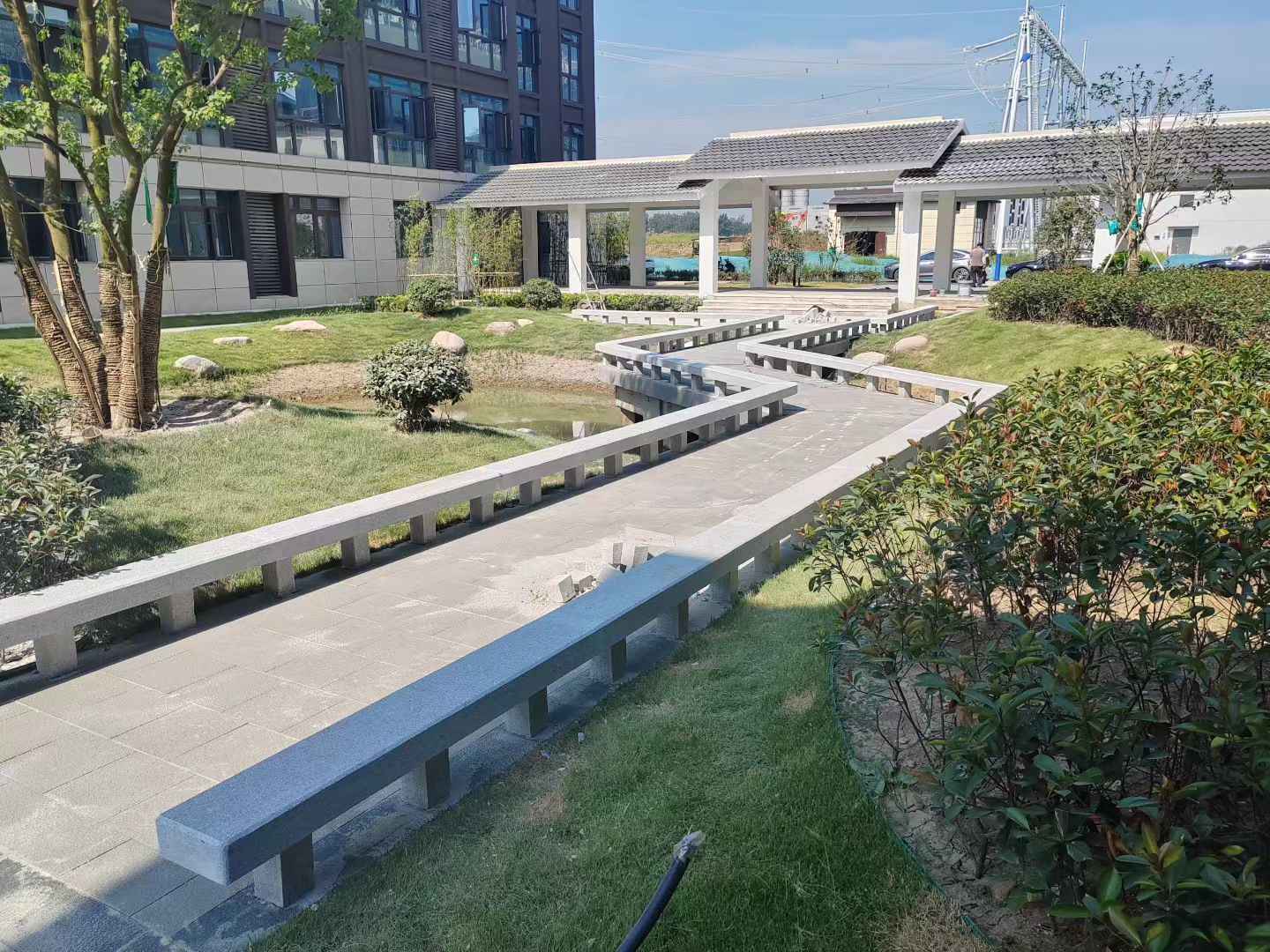 厦门 芝麻灰小区坐凳&栏杆安装效果