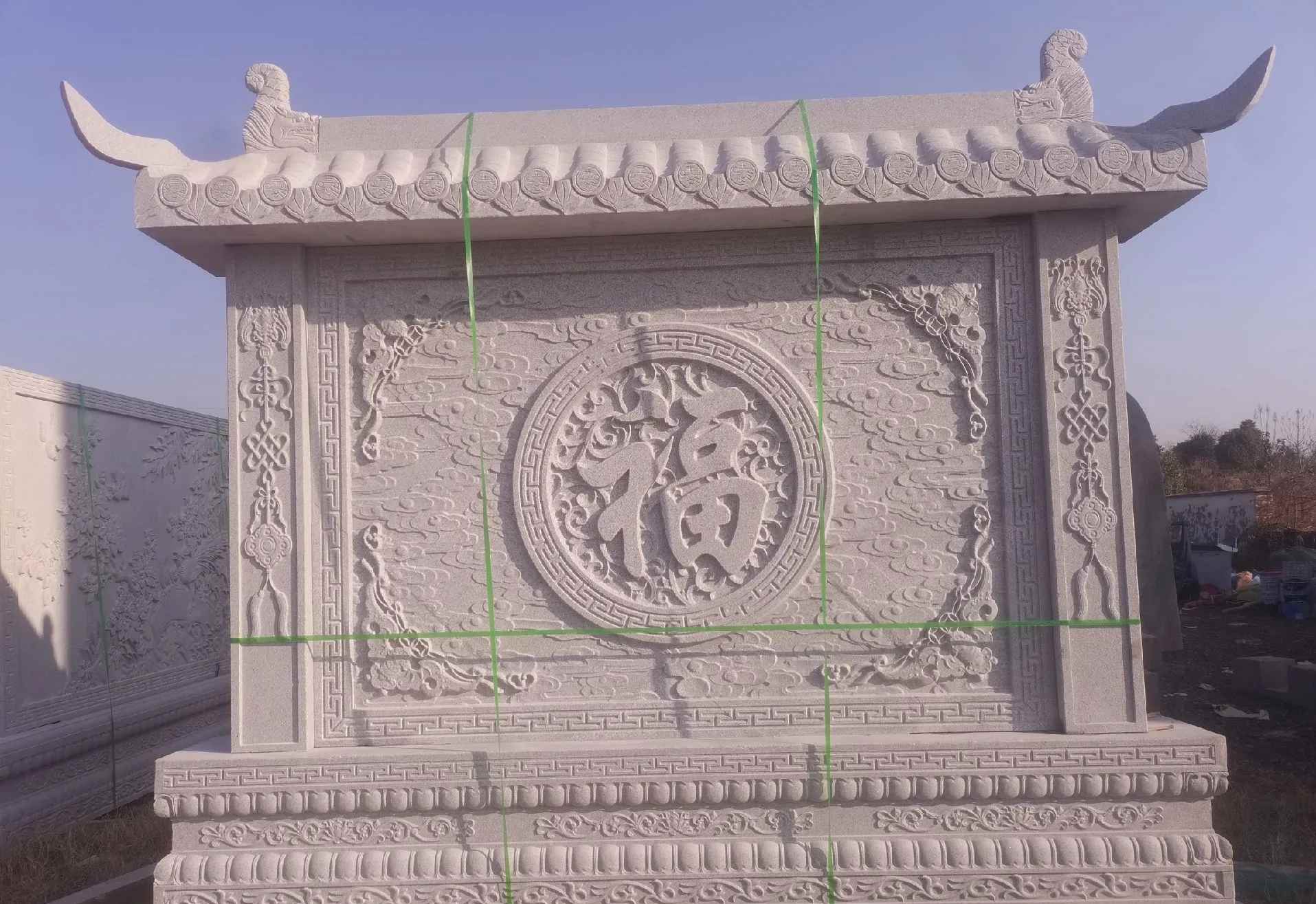 厦门 芝麻白花岗岩屏风，照壁，影壁