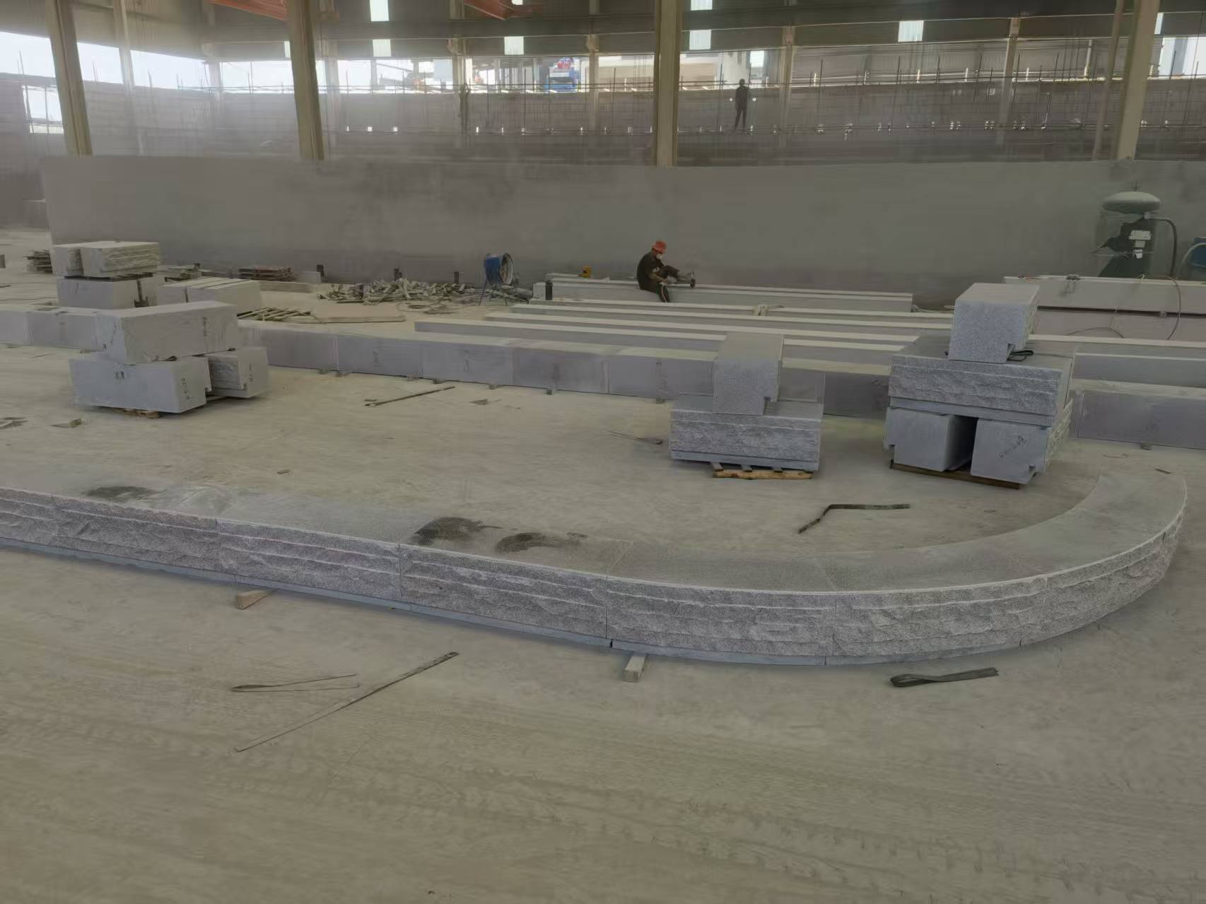 厦门 芝麻白整石坐凳（光面+自然面）